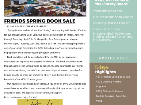 2025 Spring Newsletter